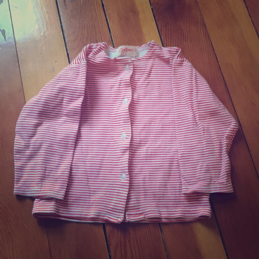 Zutano red and white button up shirt